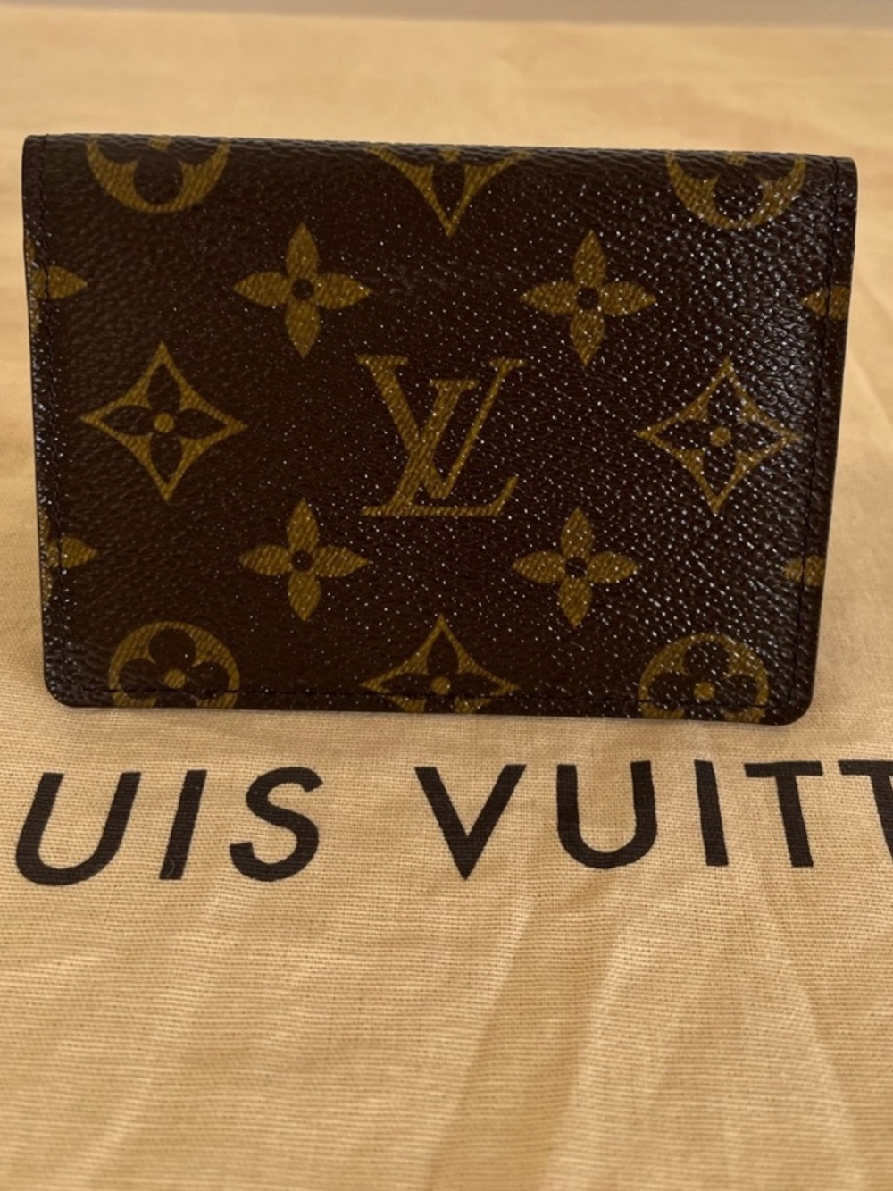 Louis Vuitton Bifold Monogram Card ID Business Card Holder EUC Circa 2002